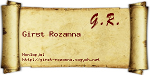 Girst Rozanna névjegykártya